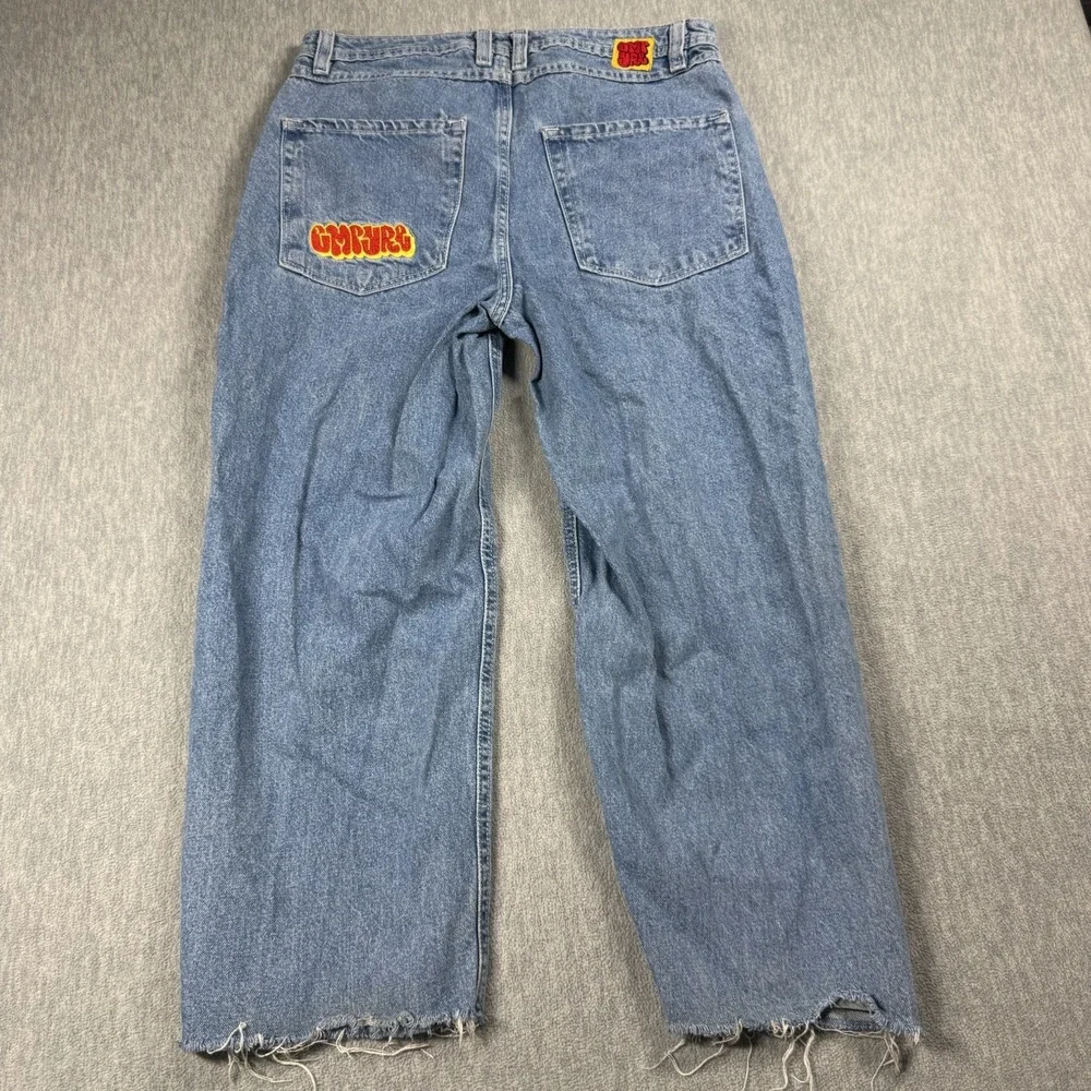 Empyre Jeans Mens 32 Light Wash Denim Skateboard Relaxed Fit Raw‎ Cut Hem Y2K